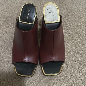 Celine Burgandy Mules